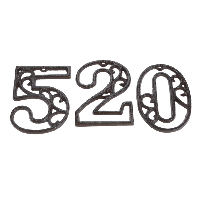 Semn cu numere metalice 0-9, industrial, din fontă, cu goluri digitale, pentru ușă, ornament de perete, acasă/hotel/cafenea bar/cutie poștală/placă