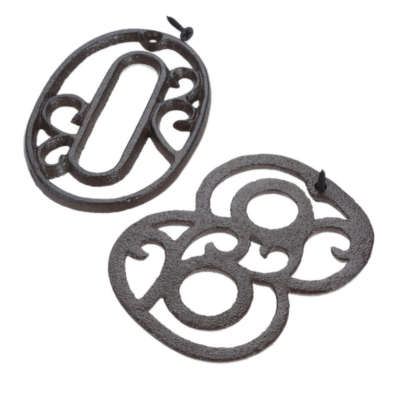 Semn cu numere metalice 0-9, industrial, din fontă, cu goluri digitale, pentru ușă, ornament de perete, acasă/hotel/cafenea bar/cutie poștală/placă