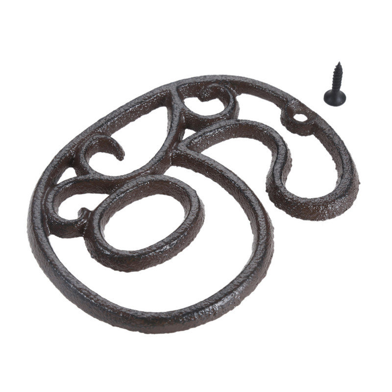 Semn cu numere metalice 0-9, industrial, din fontă, cu goluri digitale, pentru ușă, ornament de perete, acasă/hotel/cafenea bar/cutie poștală/placă