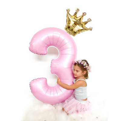 2 buc. Baloane din folie cu cifre de 32 inch Număr Balon cu aer Decoratiuni pentru petreceri la mulți ani Minge de jucărie pentru copii Ans Decoracao Coroa