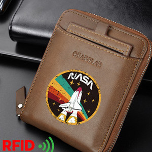 Portofel barbatesc model nou din piele artificiala cu fermoar