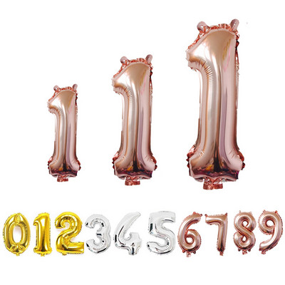16 32 40 inch Digital Happy Birthday Baloane din folie Număr de aer Baloane Cifre Zi de naștere Nunta Baby Shouer Decoratiuni de petrecere