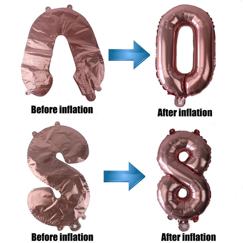 16 32 40-инчови цифрови балони от фолио Честит рожден ден Фигури от балони с въздушен номер Рожден ден Сватба Baby Shouer Парти декорации