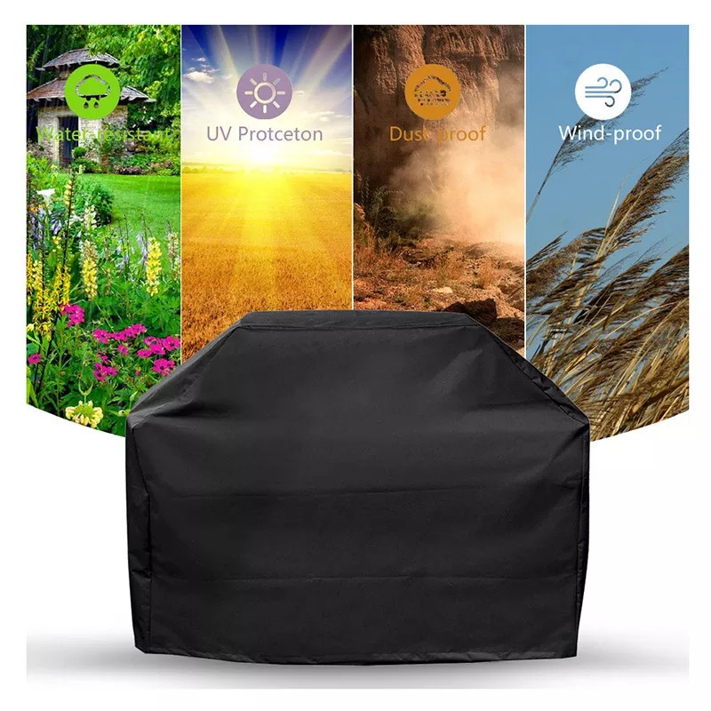 Melns ūdensizturīgs grila pārsegs āra grila piederumi grila pārsegs lietus barbacoa pretputekļu lietus gāze kokogles elektriskais grila pārsegs