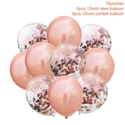 Mix Rose Gold Lateks õhupallid Konfeti õhupallid Sünnipäevapeo Sisustus Laste Pulma Sünnipäevakaunistus Heeliumi Baloon Baby Shower Globos
