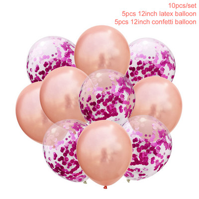 Mix Rose Gold Lateks õhupallid Konfeti õhupallid Sünnipäevapeo Sisustus Laste Pulma Sünnipäevakaunistus Heeliumi Baloon Baby Shower Globos