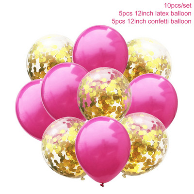 Mix Rose Gold Lateks õhupallid Konfeti õhupallid Sünnipäevapeo Sisustus Laste Pulma Sünnipäevakaunistus Heeliumi Baloon Baby Shower Globos