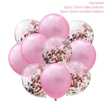 Mix Rose Gold Lateks õhupallid Konfeti õhupallid Sünnipäevapeo Sisustus Laste Pulma Sünnipäevakaunistus Heeliumi Baloon Baby Shower Globos