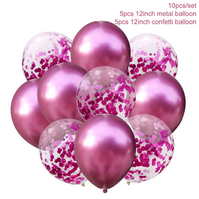 Mix Rose Gold Lateks õhupallid Konfeti õhupallid Sünnipäevapeo Sisustus Laste Pulma Sünnipäevakaunistus Heeliumi Baloon Baby Shower Globos