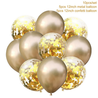 Mix Rose Gold Lateks õhupallid Konfeti õhupallid Sünnipäevapeo Sisustus Laste Pulma Sünnipäevakaunistus Heeliumi Baloon Baby Shower Globos