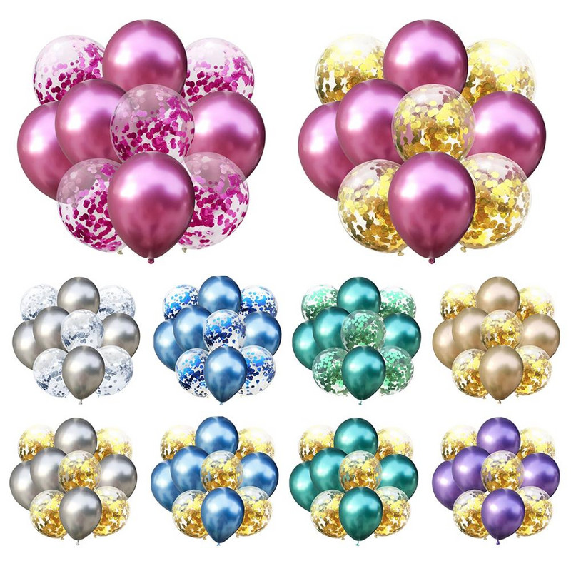 Mix Rose Gold Lateks õhupallid Konfeti õhupallid Sünnipäevapeo Sisustus Laste Pulma Sünnipäevakaunistus Heeliumi Baloon Baby Shower Globos