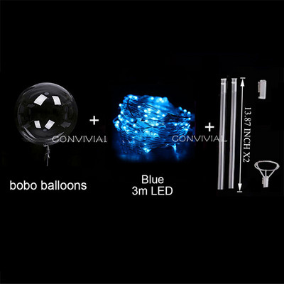Balon LED cu mâner, cu bastoane, luminoase, transparente, cu heliu, baloane Bobo, decorațiuni pentru nunta, petreceri de aniversare, balon cu lumină LED pentru copii