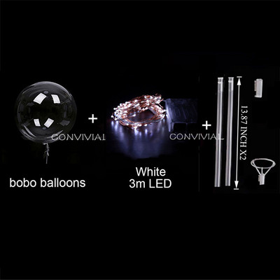 Balon LED cu mâner, cu bastoane, luminoase, transparente, cu heliu, baloane Bobo, decorațiuni pentru nunta, petreceri de aniversare, balon cu lumină LED pentru copii