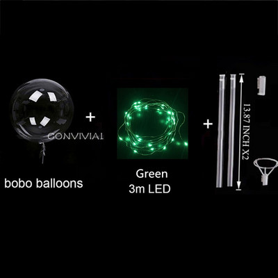 Balon LED cu mâner, cu bastoane, luminoase, transparente, cu heliu, baloane Bobo, decorațiuni pentru nunta, petreceri de aniversare, balon cu lumină LED pentru copii