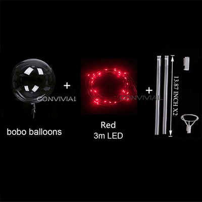Balon LED cu mâner, cu bastoane, luminoase, transparente, cu heliu, baloane Bobo, decorațiuni pentru nunta, petreceri de aniversare, balon cu lumină LED pentru copii