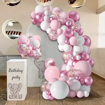 Macaron Pink Balloon Garland Arch Welcome Baby Shower Ημέρα του Αγίου Βαλεντίνου Γενέθλια πάρτι Γάμου Διακόσμηση Επετείου Λατέξ Μπαλόνι