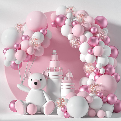 Macaron Pink Balloon Garland Arch Welcome Baby Shower Ημέρα του Αγίου Βαλεντίνου Γενέθλια πάρτι Γάμου Διακόσμηση Επετείου Λατέξ Μπαλόνι