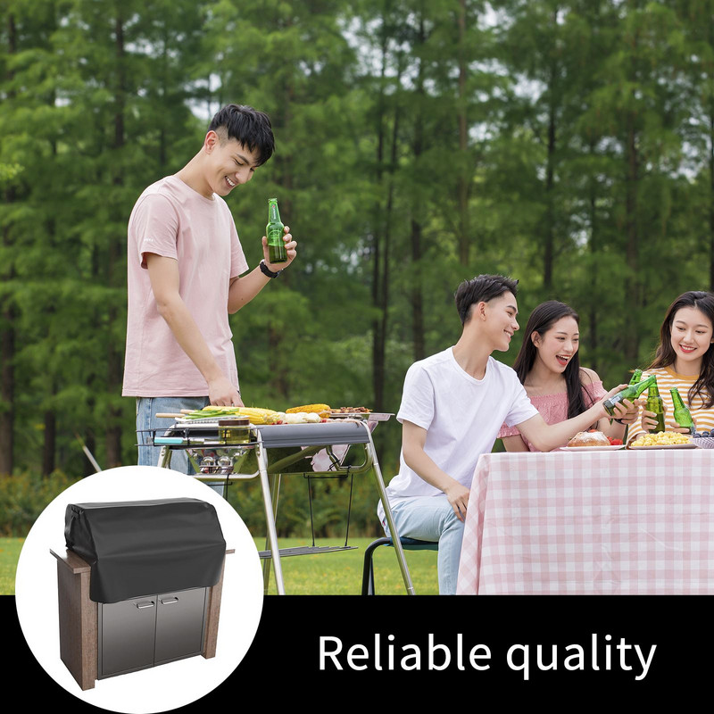 Anti-UV BBQ pārsegs Ūdensizturīgs grila augšējais vāks Virtuves piederumi Barbekjū pārsegi Weber gāzes lielajiem grila UV āra dārziem