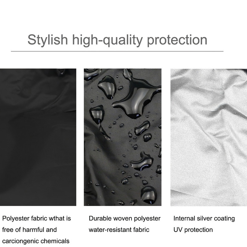 Anti-UV BBQ pārsegs Ūdensizturīgs grila augšējais vāks Virtuves piederumi Barbekjū pārsegi Weber gāzes lielajiem grila UV āra dārziem