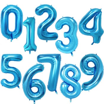 40 ιντσών Big Foil Birthday Balloons Helium Number Balloon 0-9 Happy Birthday Baby Shower Decorations Wedding Party