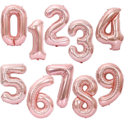 40 ιντσών Big Foil Birthday Balloons Helium Number Balloon 0-9 Happy Birthday Baby Shower Decorations Wedding Party