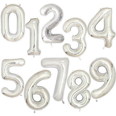 40 ιντσών Big Foil Birthday Balloons Helium Number Balloon 0-9 Happy Birthday Baby Shower Decorations Wedding Party