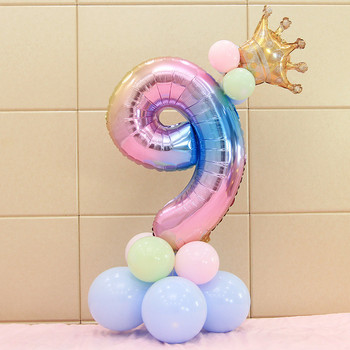 комплект балони с числа Голяма розово злато, сребро, черна фигура, фолио, балон, сватба, рожден ден, украса за парти Балони