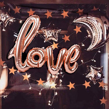 108 εκ. LOVE Letter Foil Balloon Wedding Valentines Anniversary Birthday Party Decoration Champagne Cup Photo Booth Props