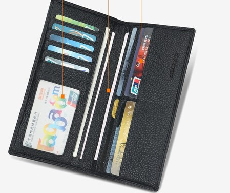 Portofel barbatesc din piele cu compartimente pentru carduri de credit si facturi