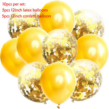 10 τμχ/ παρτίδα Glitter Confetti Latex Balloons Ρομαντικός στολισμός γάμου Baby Shower Διακόσμηση πάρτι γενεθλίων Μπαλόνια καθαρού αέρα
