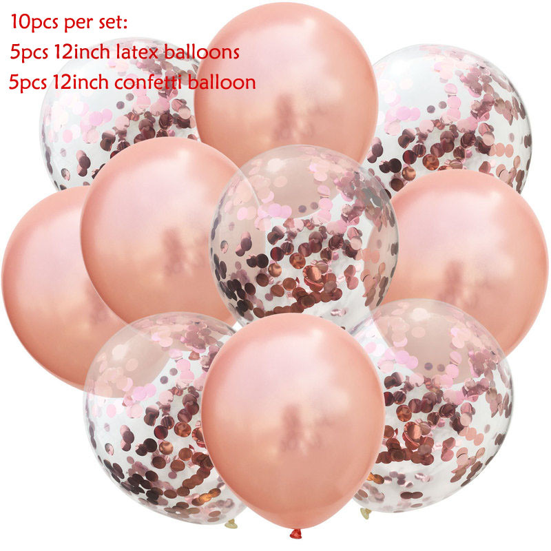 10 tk/partii Glitter Confetti Lateks õhupallid Romantiline Pulmadekoratsioon Baby Shower Sünnipäevapeo Decor Clear Air õhupallid