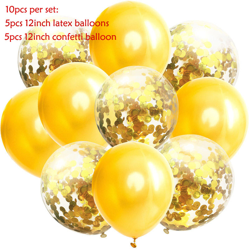 10 tk/partii Glitter Confetti Lateks õhupallid Romantiline Pulmadekoratsioon Baby Shower Sünnipäevapeo Decor Clear Air õhupallid
