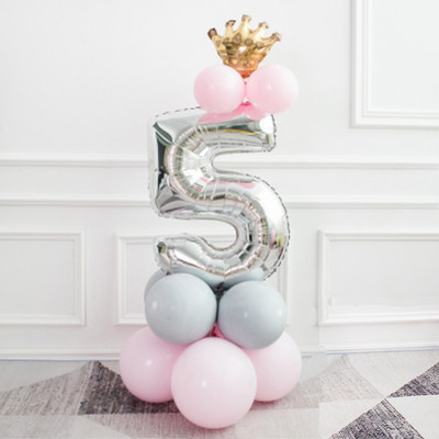 1ος 1 2 3 4 5 6 7 8 9 χρονών Χρόνια πολλά Αριθμός Αλουμινόχαρτο Μπαλόνια Μωρό Κοριτσάκι Διακόσμηση πρώτου πάρτι Παιδικά λάτεξ μακαρόν προμήθειες