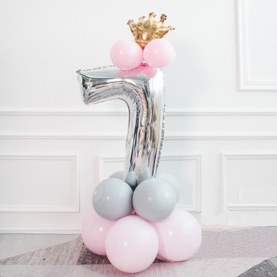 1ος 1 2 3 4 5 6 7 8 9 χρονών Χρόνια πολλά Αριθμός Αλουμινόχαρτο Μπαλόνια Μωρό Κοριτσάκι Διακόσμηση πρώτου πάρτι Παιδικά λάτεξ μακαρόν προμήθειες