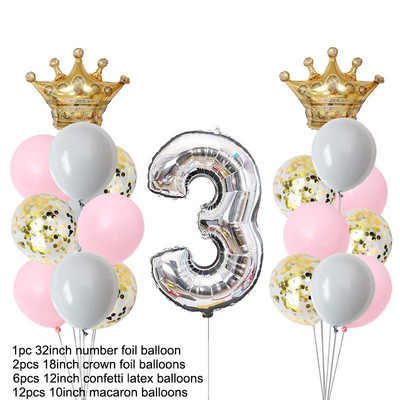 1ος 1 2 3 4 5 6 7 8 9 χρονών Χρόνια πολλά Αριθμός Αλουμινόχαρτο Μπαλόνια Μωρό Κοριτσάκι Διακόσμηση πρώτου πάρτι Παιδικά λάτεξ μακαρόν προμήθειες