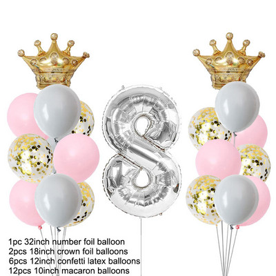 1ος 1 2 3 4 5 6 7 8 9 χρονών Χρόνια πολλά Αριθμός Αλουμινόχαρτο Μπαλόνια Μωρό Κοριτσάκι Διακόσμηση πρώτου πάρτι Παιδικά λάτεξ μακαρόν προμήθειες