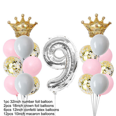 1ος 1 2 3 4 5 6 7 8 9 χρονών Χρόνια πολλά Αριθμός Αλουμινόχαρτο Μπαλόνια Μωρό Κοριτσάκι Διακόσμηση πρώτου πάρτι Παιδικά λάτεξ μακαρόν προμήθειες