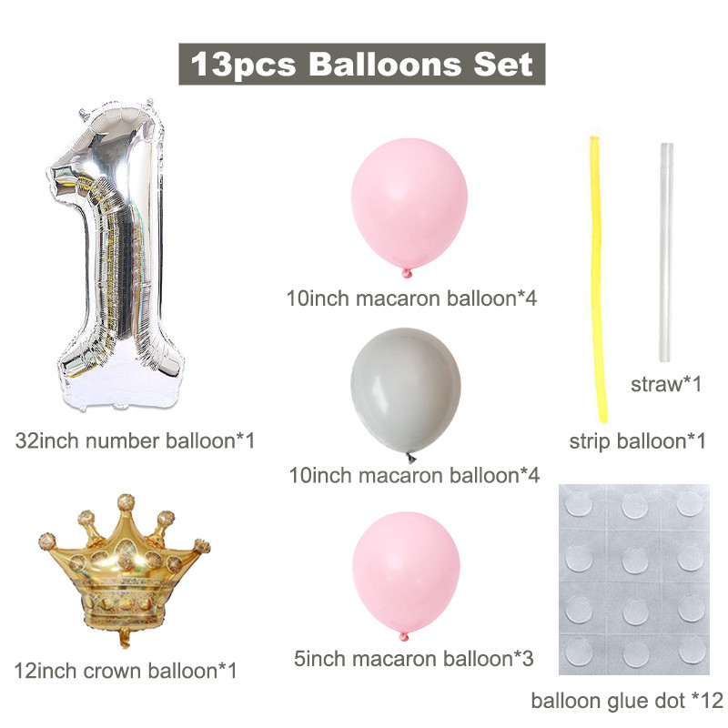 1ος 1 2 3 4 5 6 7 8 9 χρονών Χρόνια πολλά Αριθμός Αλουμινόχαρτο Μπαλόνια Μωρό Κοριτσάκι Διακόσμηση πρώτου πάρτι Παιδικά λάτεξ μακαρόν προμήθειες