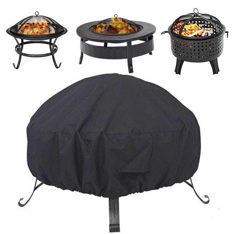 Okrugli poklopac za vatru, vanjski vodootporan poklopac za prašinu za peć za vatru, s dvije ručke, poklopac za prašinu za štednjak za roštilj