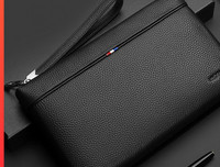 Vyriškas odinis sankabos krepšys su užtrauktuku ir rankena