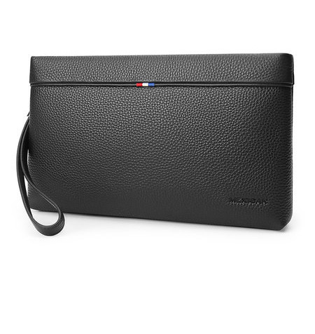 Vyriškas odinis sankabos krepšys su užtrauktuku ir rankena