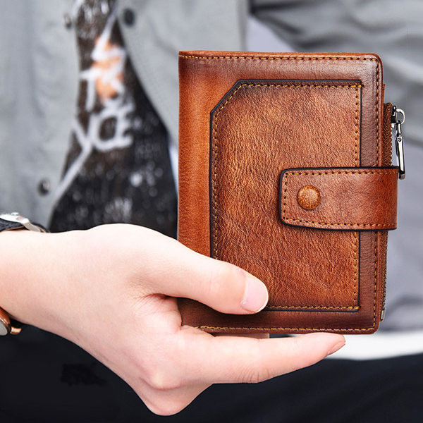 Portofel barbatesc din piele cu buzunar pentru monede