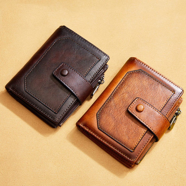 Portofel barbatesc din piele cu buzunar pentru monede