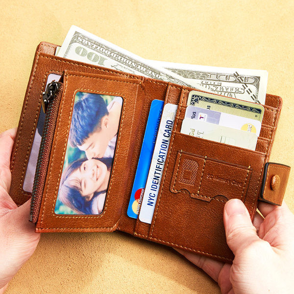 Portofel barbatesc din piele cu buzunar pentru monede