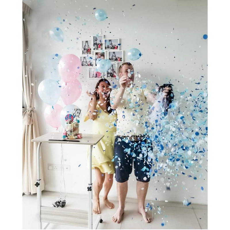 1 set uriaș băiat sau fată balon din latex negru pentru dezvăluire de sex baloane confetti pentru baby shower, decorație de petrecere pentru ziua de naștere