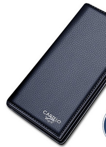 Portofel barbatesc din piele ecologica cu inscriptie si aplicatie brodata