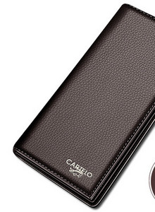 Portofel barbatesc din piele ecologica cu inscriptie si aplicatie brodata