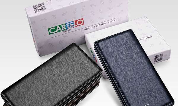 Portofel barbatesc din piele ecologica cu inscriptie si aplicatie brodata