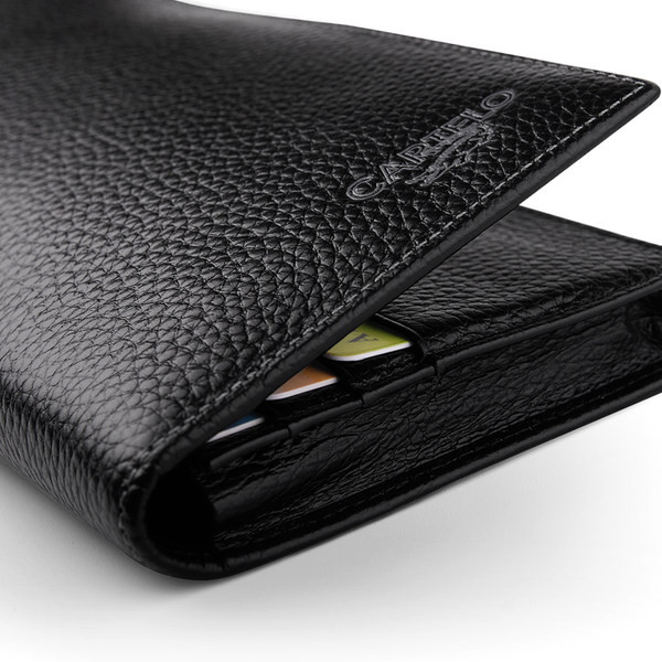 Portofel barbatesc din piele ecologica cu inscriptie si aplicatie brodata