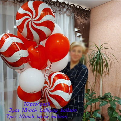 10 τμχ Κόκκινο Πράσινο Αστέρι Καρδιά Γλειφιτζούρι με αλουμινόχαρτο Μπαλόνι για Χαρούμενα Χριστουγεννιάτικα πάρτι Διακόσμηση Αι-Βασίλη Άλκη Αέρα Μπαλόνι Πρωτοχρονιάς Παιδικά Δώρα Μπάλα